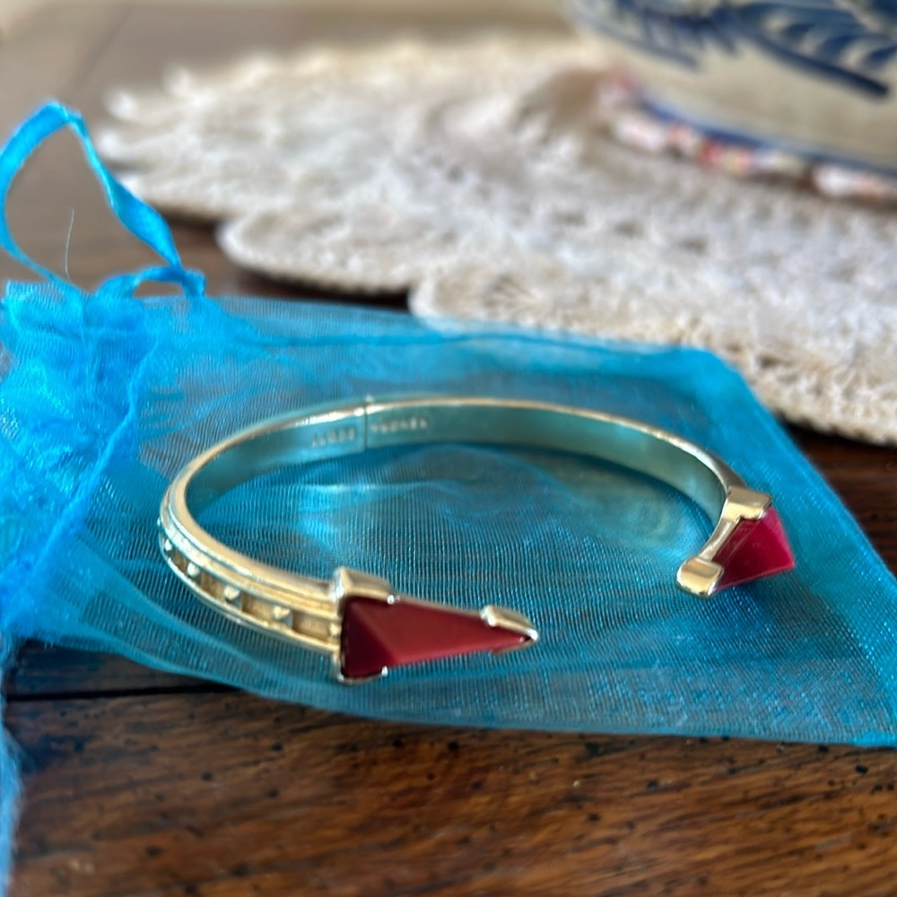 Kendra Scott gold and burgundy cuff bracelet